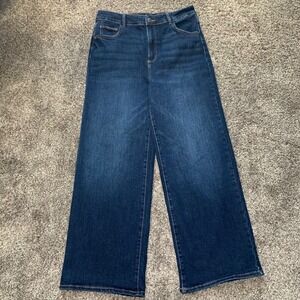 Well Worn Womens High Rise Wide Leg Jeans Dark Wash Blue Size 12/32 Inseam 31.5